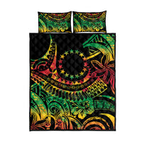 Cook Islands 15 Stars Quilt Bed Set Kuki Airani Polynesian Tribal Wave Tattoo