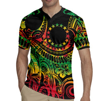 Cook Islands 15 Stars Rugby Jersey Kuki Airani Polynesian Tribal Wave Tattoo