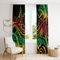 Cook Islands 15 Stars Window Curtain Kuki Airani Polynesian Tribal Wave Tattoo