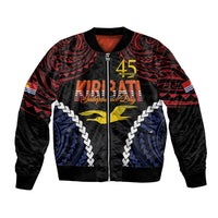 Kiribati 45th Anniversary Independence Day Bomber Jacket Since 1979 LT9 Unisex Black - Polynesian Pride