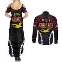 Kiribati 45th Anniversary Independence Day Couples Matching Summer Maxi Dress and Long Sleeve Button Shirt Since 1979 LT9 - Polynesian Pride
