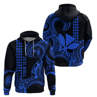 Custom King Kamehameha Day Hawaii Hoodie Paradise of the Pacific Tribal Kakau Blue LT9 - Polynesian Pride