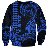 Custom King Kamehameha Day Hawaii Sweatshirt Paradise of the Pacific Tribal Kakau - Blue LT9 Unisex Blue - Polynesian Pride