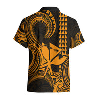 King Kamehameha Day Hawaii Hawaiian Shirt Paradise of the Pacific Tribal Kakau with Kanaka Maoli - Gold LT9 - Polynesian Pride