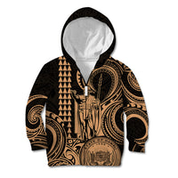 King Kamehameha Day Hawaii Kid Hoodie Paradise of the Pacific Tribal Kakau with Kanaka Maoli - Nude LT9 - Polynesian Pride