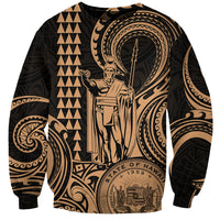 King Kamehameha Day Hawaii Sweatshirt Paradise of the Pacific Tribal Kakau with Kanaka Maoli - Nude LT9 Unisex Nude - Polynesian Pride