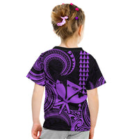 King Kamehameha Day Hawaii Kid T Shirt Paradise of the Pacific Tribal Kakau with Kanaka Maoli - Purple LT9 - Polynesian Pride