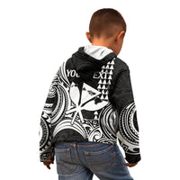 King Kamehameha Day Hawaii Kid Hoodie Paradise of the Pacific Tribal Kakau with Kanaka Maoli - White LT9 - Polynesian Pride