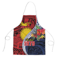 Flag of Kiribati Polynesian Pattern Apron Est 1979 With Tropical Flowers - Polynesian Pride