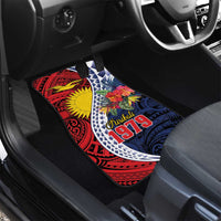 Flag of Kiribati Polynesian Pattern Car Mats Est 1979 With Tropical Flowers