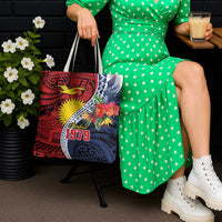 Flag of Kiribati Polynesian Pattern Tote Bag Est 1979 With Tropical Flowers - Polynesian Pride