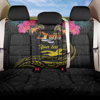 Kiribati Independence Day Personalised Back Car Seat Cover Gold Frigatebird with Polynesian Pattern