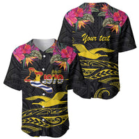 Kiribati Independence Day Personalised Baseball Jersey Gold Frigatebird with Polynesian Pattern