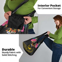 Kiribati Independence Day Personalised Grocery Bag Gold Frigatebird with Polynesian Pattern