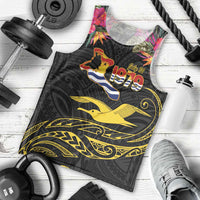 Kiribati Independence Day Personalised Men Tank Top Gold Frigatebird with Polynesian Pattern