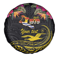 Kiribati Independence Day Personalised Spare Tire Cover Gold Frigatebird with Polynesian Pattern