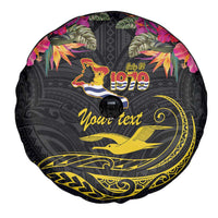 Kiribati Independence Day Personalised Spare Tire Cover Gold Frigatebird with Polynesian Pattern