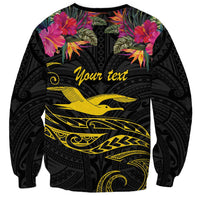 Kiribati Independence Day Personalised Sweatshirt Gold Frigatebird with Polynesian Pattern