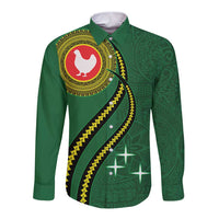 Manua Islands Polynesian Style Long Sleeve Button Shirt