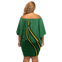 Manua Islands Polynesian Style Off Shoulder Short Dress