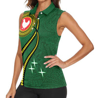 Manua Islands Polynesian Style Women Sleeveless Polo Shirt