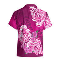 Polynesian Hawaiian Shirt Pacific Flower Mix Floral Tribal Tattoo Pink Vibe LT9 - Polynesian Pride