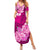 Polynesian Summer Maxi Dress Pacific Flower Mix Floral Tribal Tattoo Pink Vibe LT9 Women Pink - Polynesian Pride