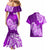 Polynesian Couples Matching Mermaid Dress And Hawaiian Shirt Pacific Flower Mix Floral Tribal Tattoo Purple Vibe LT9 - Polynesian Pride