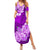 Polynesian Summer Maxi Dress Pacific Flower Mix Floral Tribal Tattoo Purple Vibe LT9 Women Purple - Polynesian Pride