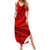 Polynesian Summer Maxi Dress Pacific Flower Mix Floral Tribal Tattoo Red Vibe LT9 Women Red - Polynesian Pride