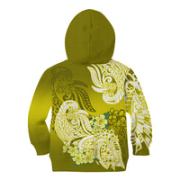 Polynesian Kid Hoodie Pacific Flower Mix Floral Tribal Tattoo Yellow Vibe LT9 - Polynesian Pride