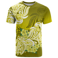 Polynesian T Shirt Pacific Flower Mix Floral Tribal Tattoo Yellow Vibe LT9 Yellow - Polynesian Pride