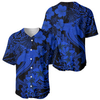 Aloha Hawaii Baseball Jersey Hammerhead Shark Tattoo Polynesian Summer - Blue LT9 - Polynesian Pride