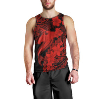 Aloha Hawaii Men Tank Top Hammerhead Shark Tattoo Polynesian Summer - Red LT9 - Polynesian Pride