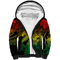 Aloha Hawaii Sherpa Hoodie Hammerhead Shark Tattoo Polynesian Summer - Reggae LT9 Unisex Reggae - Polynesian Pride