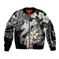 Aloha Hawaii Bomber Jacket Hammerhead Shark Tattoo Polynesian Summer - White LT9 Unisex White - Polynesian Pride