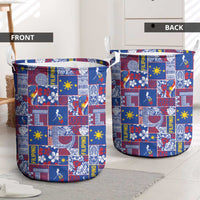 Filipino Maligayang Pasko Laundry Basket Pacific Patchwork Xmas Vibes - Polynesian Pride