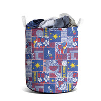 Filipino Maligayang Pasko Laundry Basket Pacific Patchwork Xmas Vibes - Polynesian Pride