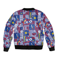 Filipino Maligayang Pasko Bomber Jacket Pacific Patchwork Xmas Vibes - Polynesian Pride