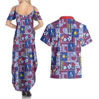 Filipino Maligayang Pasko Couples Matching Summer Maxi Dress and Hawaiian Shirt Pacific Patchwork Xmas Vibes LT9 - Polynesian Pride