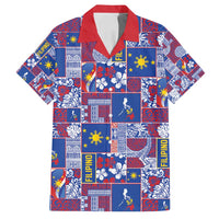 Filipino Maligayang Pasko Family Matching Off Shoulder Maxi Dress and Hawaiian Shirt Pacific Patchwork Xmas Vibes - Polynesian Pride