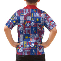 Filipino Maligayang Pasko Family Matching Off Shoulder Short Dress and Hawaiian Shirt Pacific Patchwork Xmas Vibes LT9 - Polynesian Pride