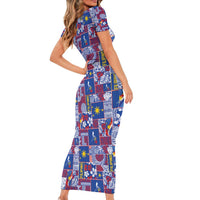 Filipino Maligayang Pasko Family Matching Short Sleeve Bodycon Dress and Hawaiian Shirt Pacific Patchwork Xmas Vibes - Polynesian Pride