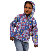 Filipino Maligayang Pasko Kid Hoodie Pacific Patchwork Xmas Vibes - Polynesian Pride