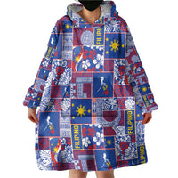 Filipino Maligayang Pasko Wearable Blanket Hoodie Pacific Patchwork Xmas Vibes - Polynesian Pride