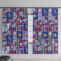 Filipino Maligayang Pasko Window Curtain Pacific Patchwork Xmas Vibes - Polynesian Pride