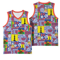 New Caledonia Joyeux Noel Basketball Jersey Pacific Patchwork Xmas Vibes - Polynesian Pride
