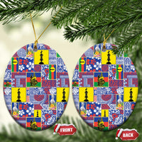 New Caledonia Joyeux Noel Ceramic Ornament Pacific Patchwork Xmas Vibes - Polynesian Pride