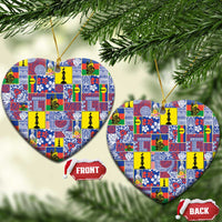 New Caledonia Joyeux Noel Ceramic Ornament Pacific Patchwork Xmas Vibes - Polynesian Pride
