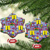 New Caledonia Joyeux Noel Ceramic Ornament Pacific Patchwork Xmas Vibes - Polynesian Pride